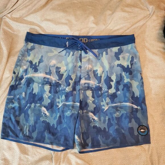 Blue Camouflage Swim Shorts - Picture 1 of 4